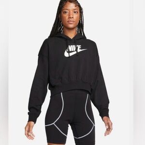 Nike Black Cropped Hoodie
